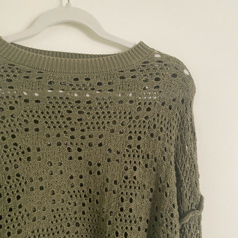 Green Knit Cropped Sweater